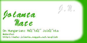 jolanta mate business card